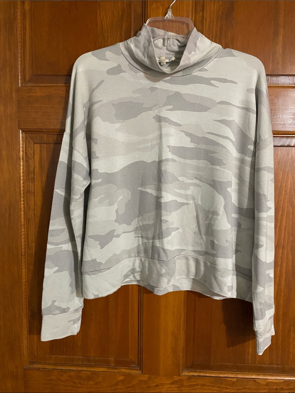 Splendid Light Gray Camo Turtleneck Sweater